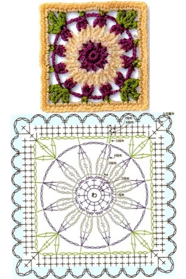 16 Modelos de Quadradinhos de Crochê (Squares de Crochê) com Gráficos para Copiar