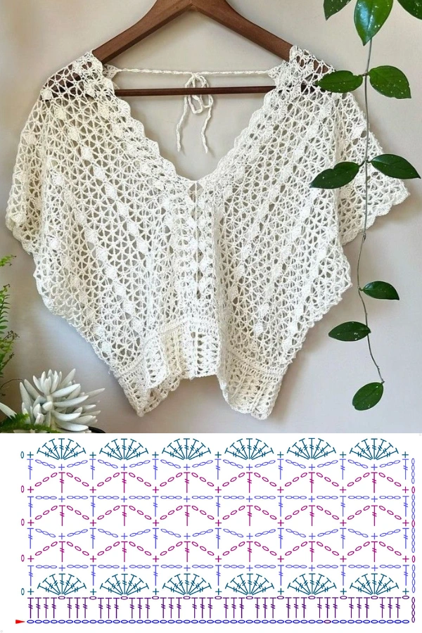 Lindas Blusinhas de Crochê: 7 Pontos com Gráficos para Copiar Já