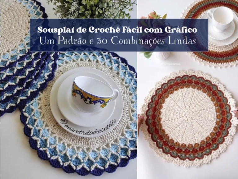 Sousplat de Crochê Fácil com Gráfico: Um Padrão e 30 Combinações Lindas