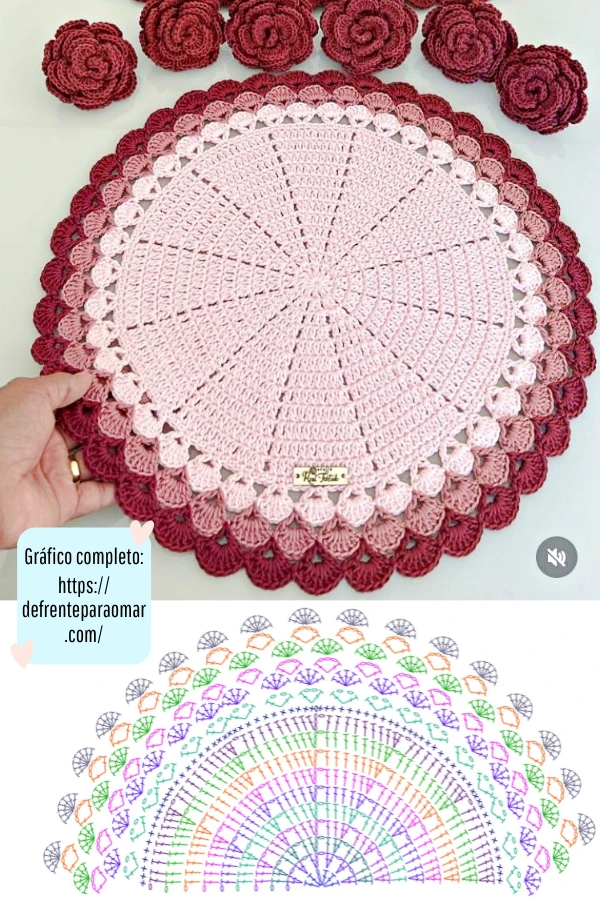 Sousplat de Crochê Fácil com Gráfico: Um Padrão e 30 Combinações Lindas