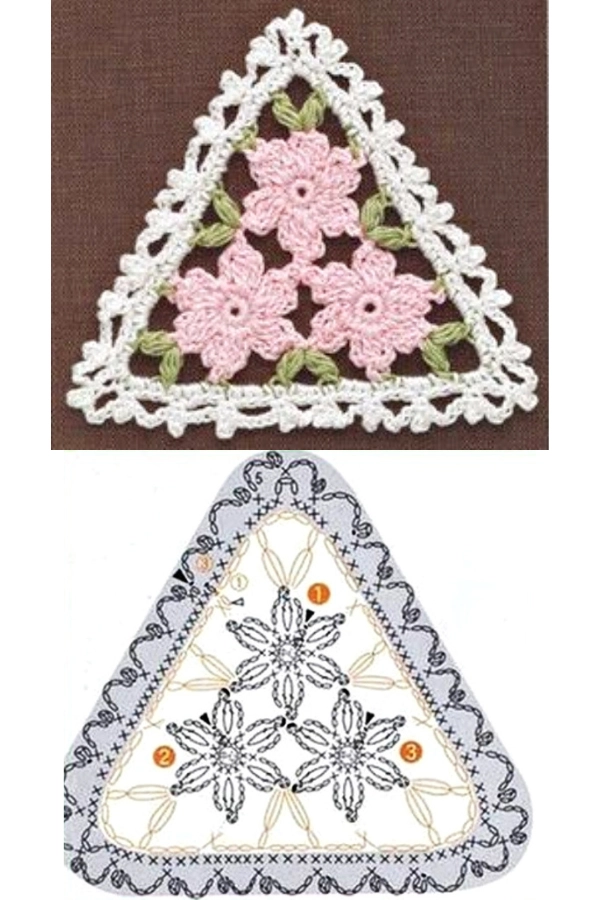 21 Triângulos de Crochê com Gráficos para Fazer Peças Lindas e Criativas