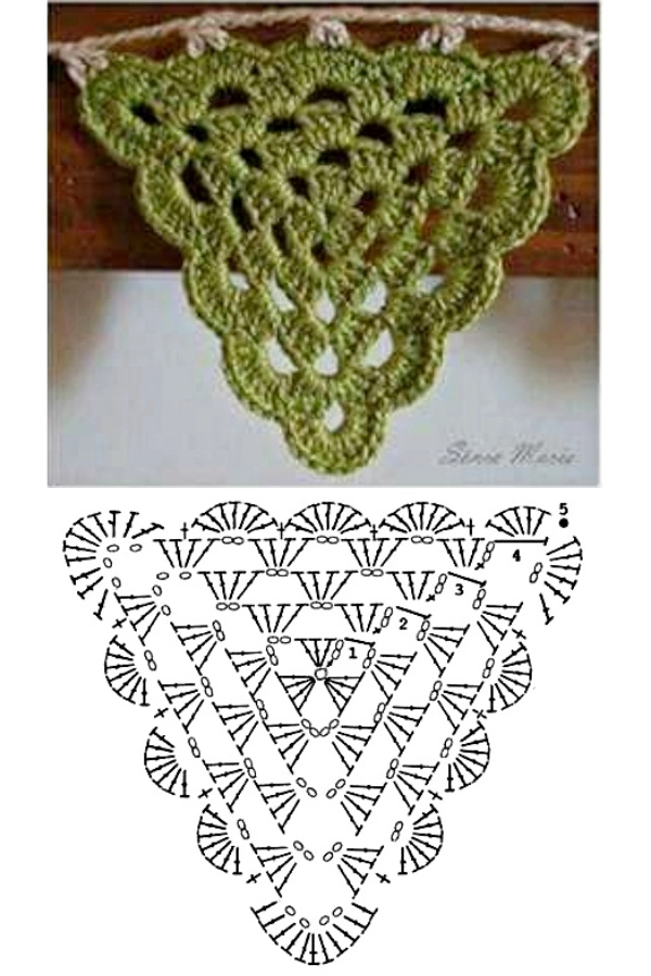 21 Triângulos de Crochê com Gráficos para Fazer Peças Lindas e Criativas