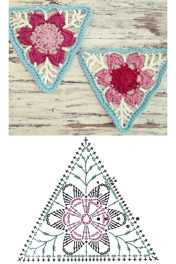 21 Triângulos de Crochê com Gráficos para Fazer Peças Lindas e Criativas