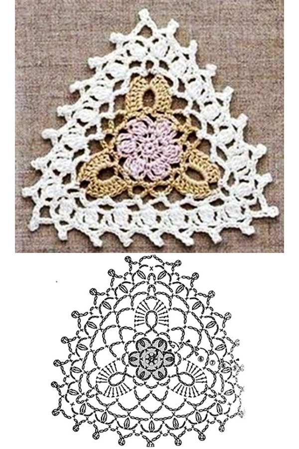 21 Triângulos de Crochê com Gráficos para Fazer Peças Lindas e Criativas