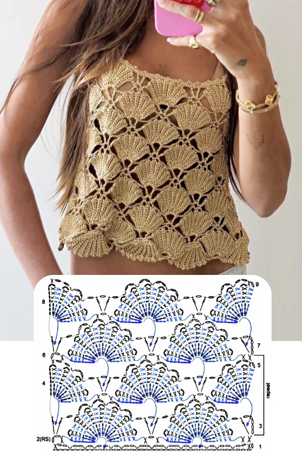 Blusas de Crochê com Gráficos: Modelos Básicos e Pontos Lindos para Criar 🌸🧶