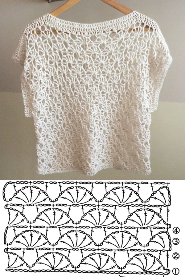 Blusas de Crochê com Gráficos: Modelos Básicos e Pontos Lindos para Criar 🌸🧶