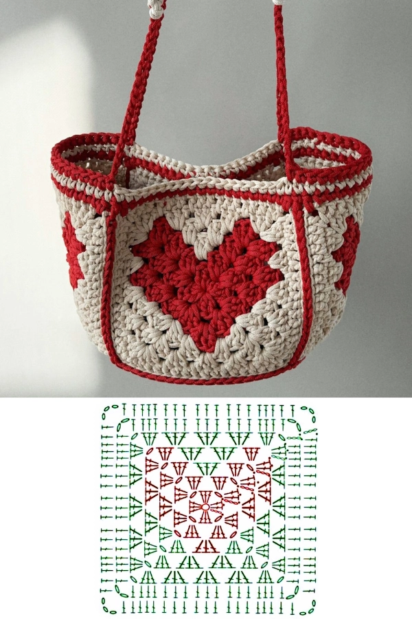 Bolsas de Crochê com Desenho de Coração — Inspirações Modernas e Lucrativas! 💖