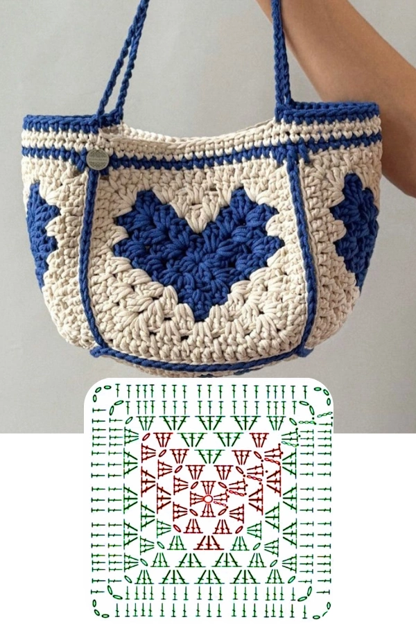 Bolsas de Crochê com Desenho de Coração — Inspirações Modernas e Lucrativas! 💖