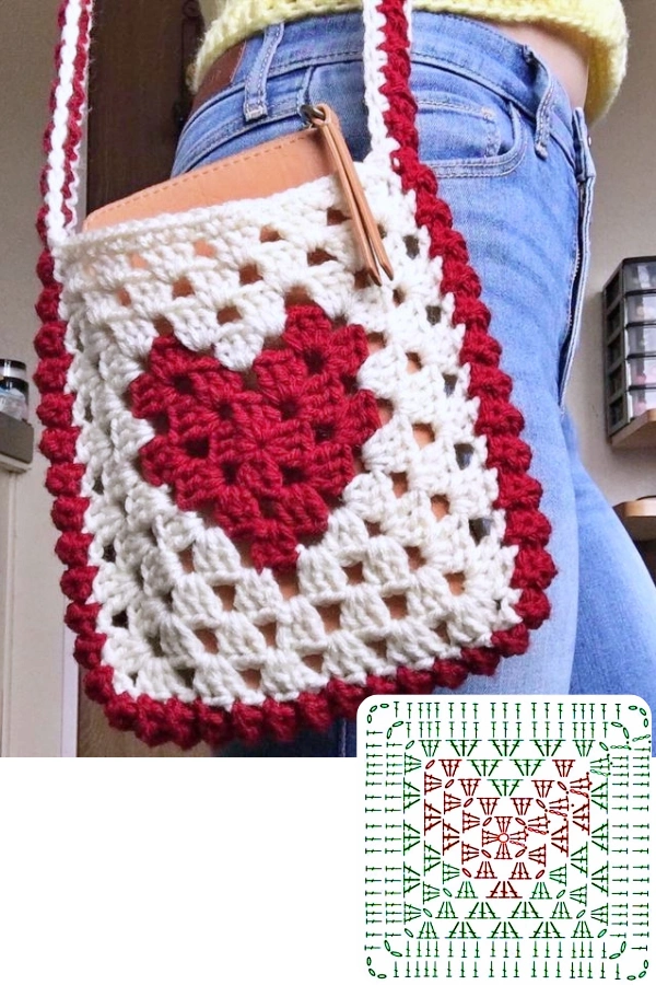 Bolsas de Crochê com Desenho de Coração — Inspirações Modernas e Lucrativas! 💖