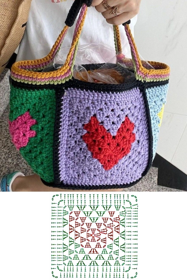 Bolsas de Crochê com Desenho de Coração — Inspirações Modernas e Lucrativas! 💖