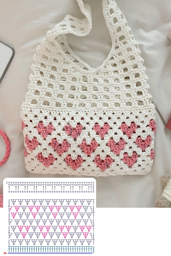 Bolsas de Crochê com Desenho de Coração — Inspirações Modernas e Lucrativas! 💖