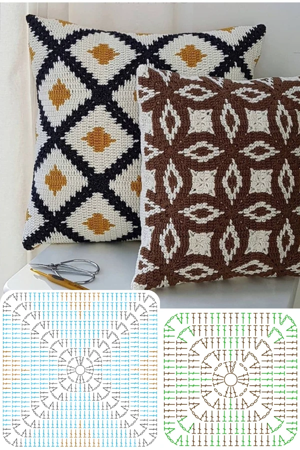 Como um quadrado de crochê transforma em bolsas e almofadas incríveis