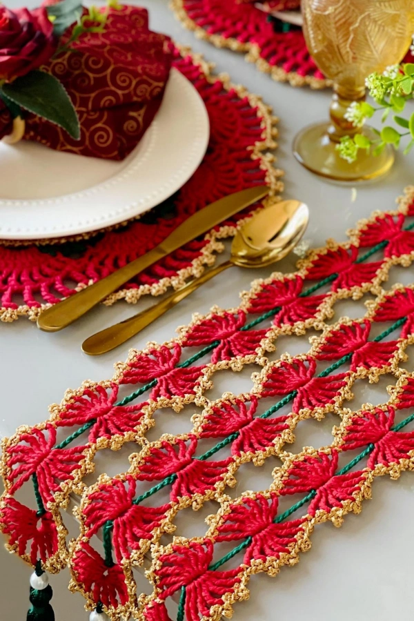 21 Ideias de Toalhinhas e Sousplat de Crochê para o Natal e Ano Novo