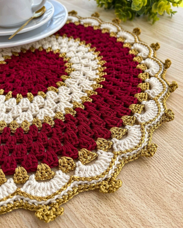 21 Ideias de Toalhinhas e Sousplat de Crochê para o Natal e Ano Novo