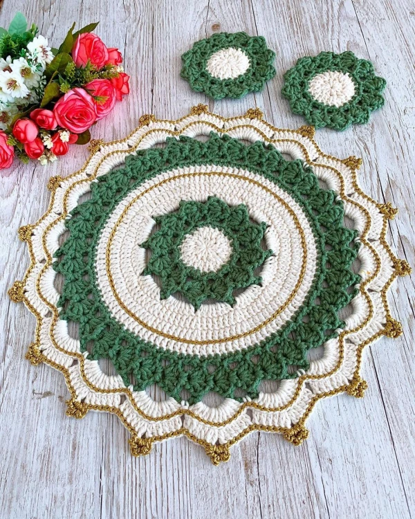 21 Ideias de Toalhinhas e Sousplat de Crochê para o Natal e Ano Novo