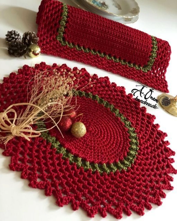 21 Ideias de Toalhinhas e Sousplat de Crochê para o Natal e Ano Novo