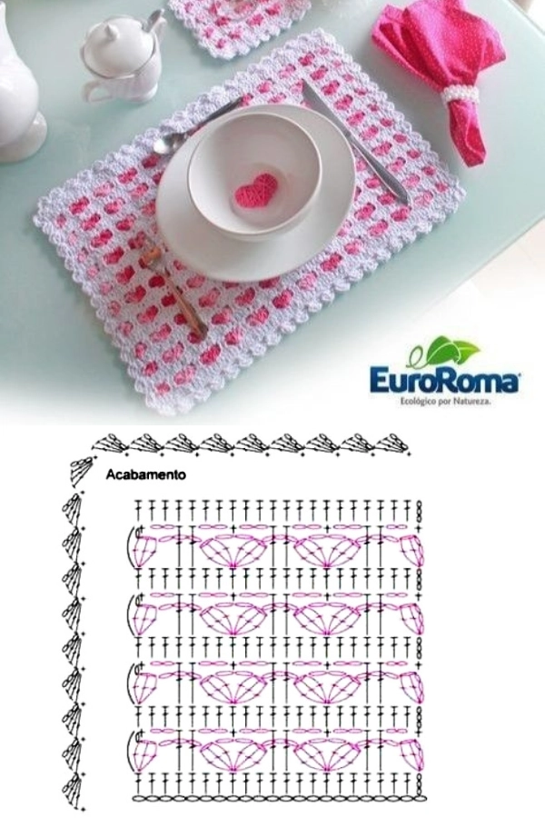 🧶Decoração de Mesa: Jogo Americano e Sousplat Retangular em Crochê para um Visual Moderno