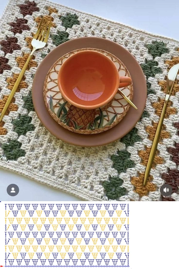 🧶Decoração de Mesa: Jogo Americano e Sousplat Retangular em Crochê para um Visual Moderno