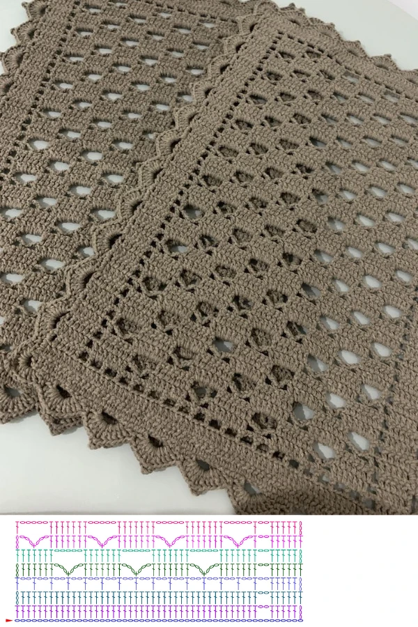 🧶Decoração de Mesa: Jogo Americano e Sousplat Retangular em Crochê para um Visual Moderno