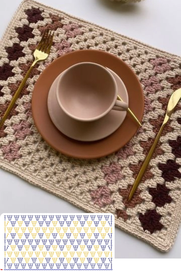 🧶Decoração de Mesa: Jogo Americano e Sousplat Retangular em Crochê para um Visual Moderno