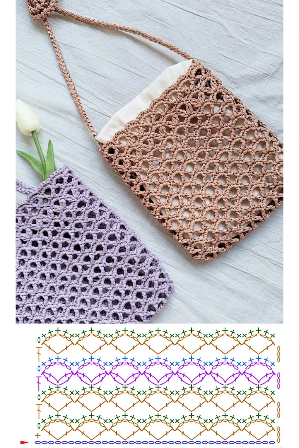 Novos Modelos de Bolsas de Crochê com Pontos Lindos para Inspirar