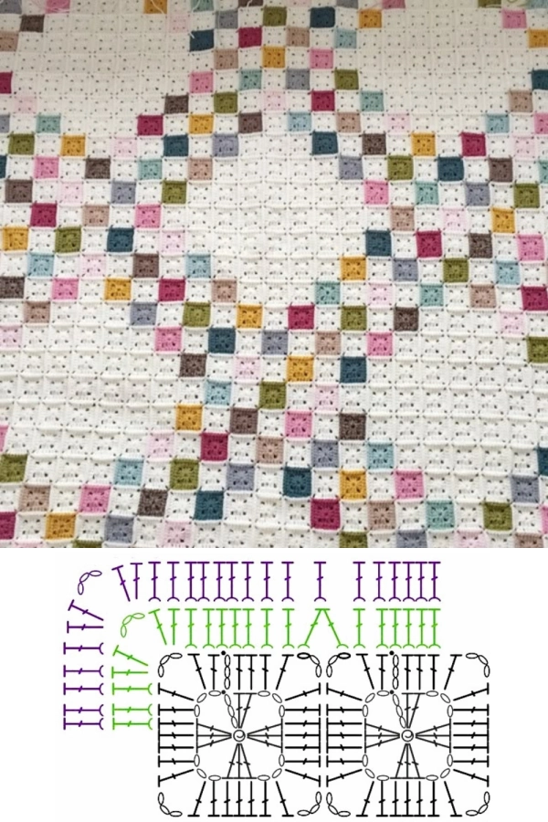 12 Ideias de Mosaico de Crochê com Quadradinhos Modernos e Criativos