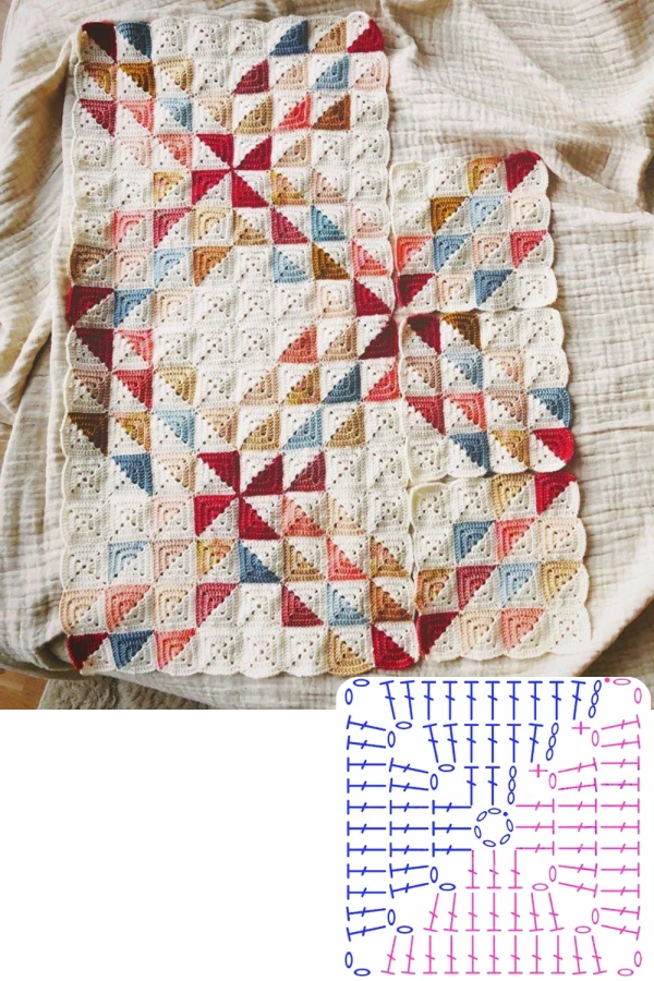 12 Ideias de Mosaico de Crochê com Quadradinhos Modernos e Criativos