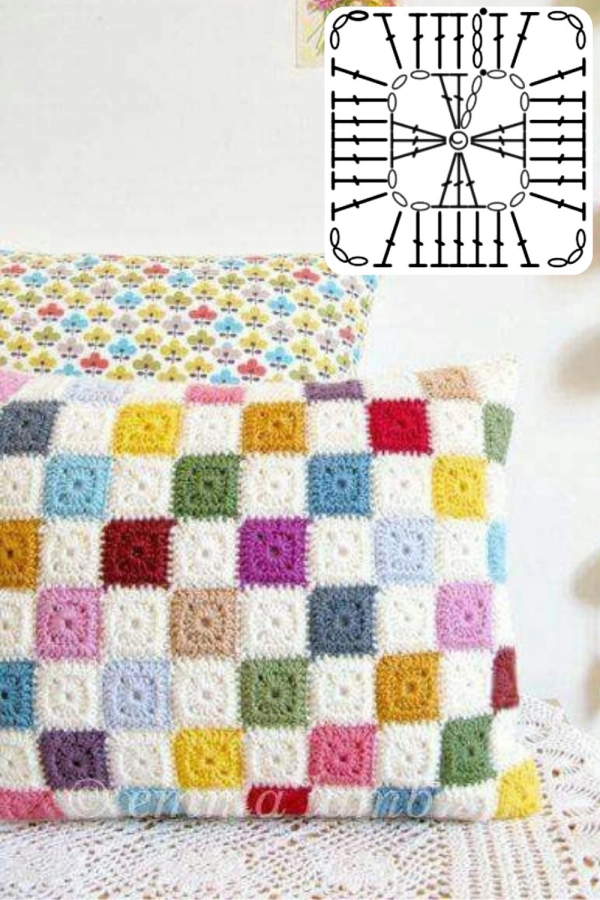 12 Ideias de Mosaico de Crochê com Quadradinhos Modernos e Criativos