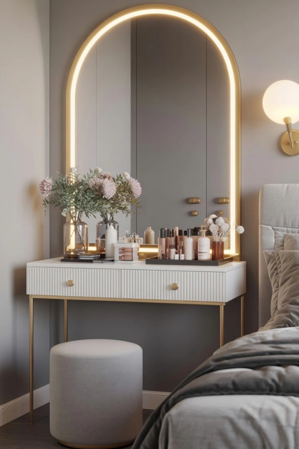 Cantinho de Beleza no Quarto: A Penteadeira Perfeita para Decorar e Organizar