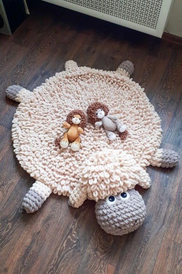 Tapete Redondo de Crochê Infantil: Ideias Criativas, Temas Fofos Perfeitos para Crianças
