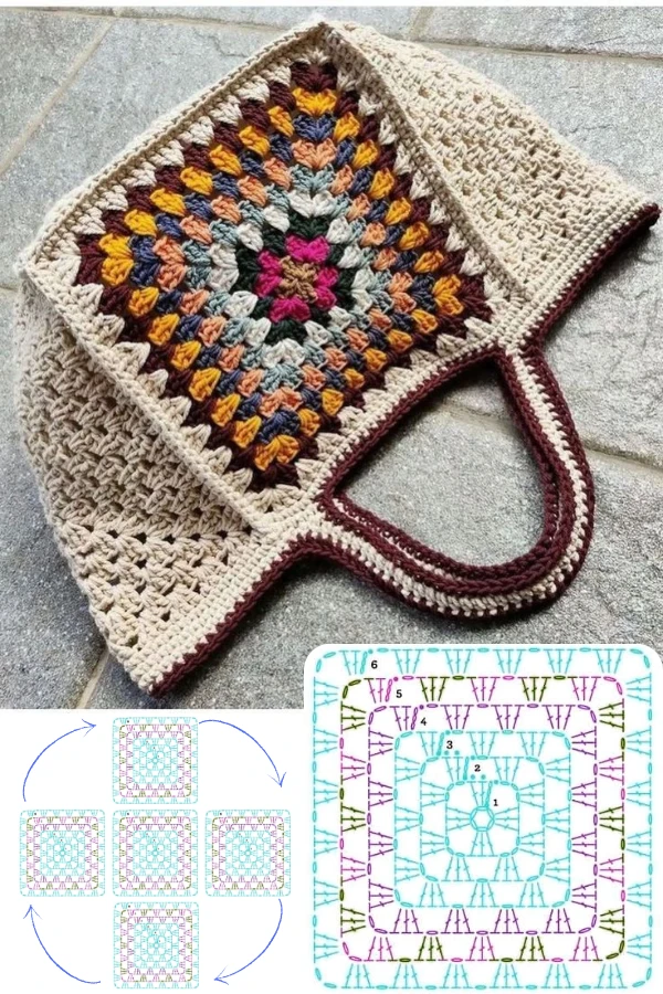 Bolsas com Quadrado de Crochê (Granny Square): Inspirações Modernas