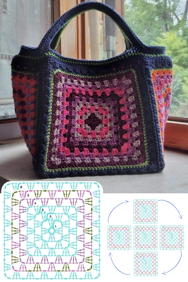Bolsas com Quadrado de Crochê (Granny Square): Inspirações Modernas
