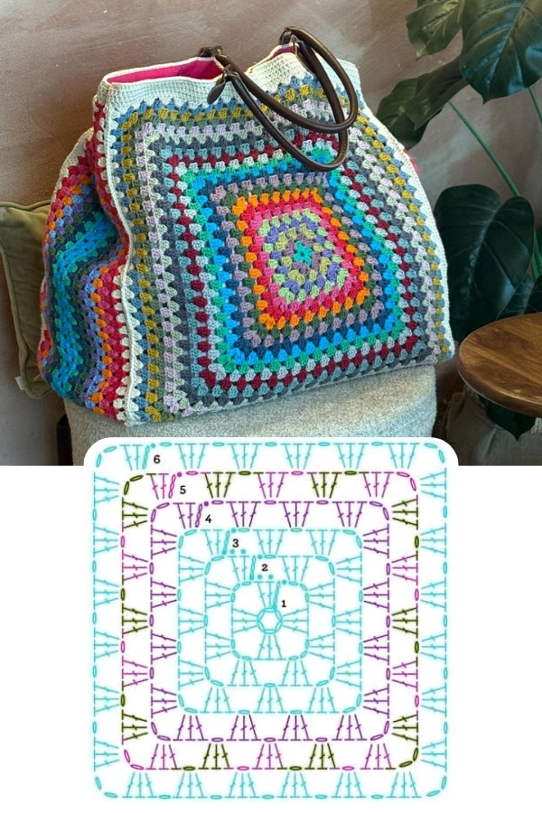 Bolsas com Quadrado de Crochê (Granny Square): Inspirações Modernas