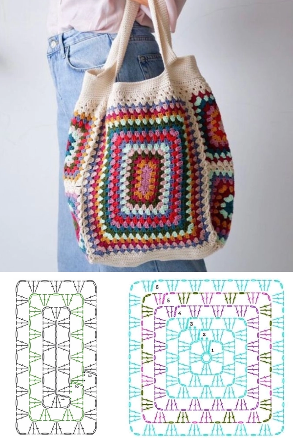 Bolsas com Quadrado de Crochê (Granny Square): Inspirações Modernas