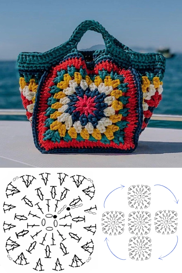 Bolsas com Quadrado de Crochê (Granny Square): Inspirações Modernas
