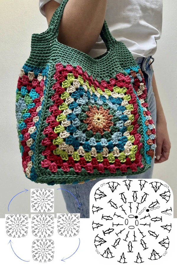 Bolsas com Quadrado de Crochê (Granny Square): Inspirações Modernas