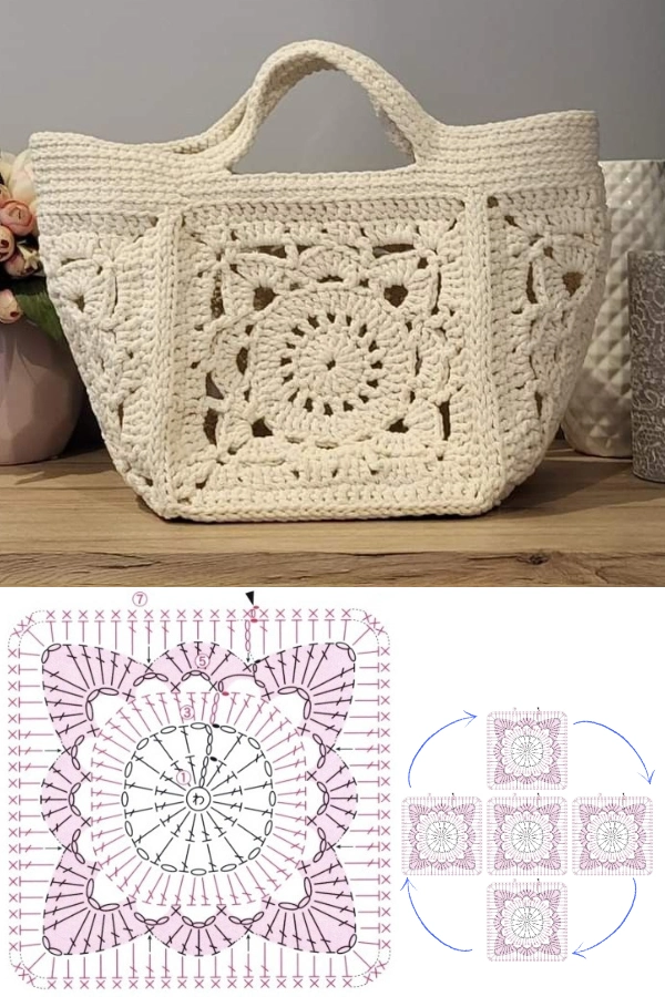 Bolsas com Quadrado de Crochê (Granny Square): Inspirações Modernas