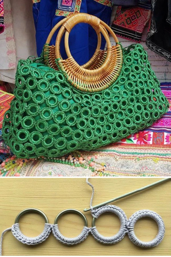 Bolsas de Crochê com Argolas: 27 Modelos Lindos, Modernos e Cheios de Estilo