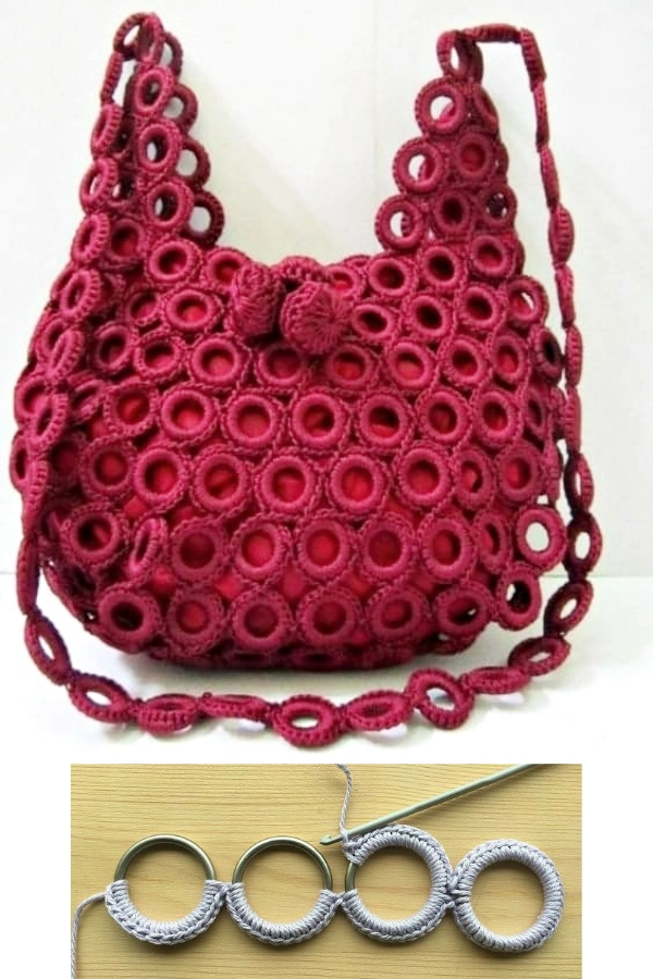 Bolsas de Crochê com Argolas: 27 Modelos Lindos, Modernos e Cheios de Estilo