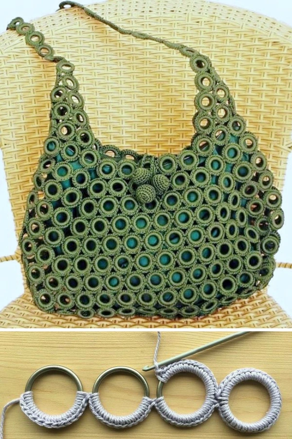 Bolsas de Crochê com Argolas: 27 Modelos Lindos, Modernos e Cheios de Estilo