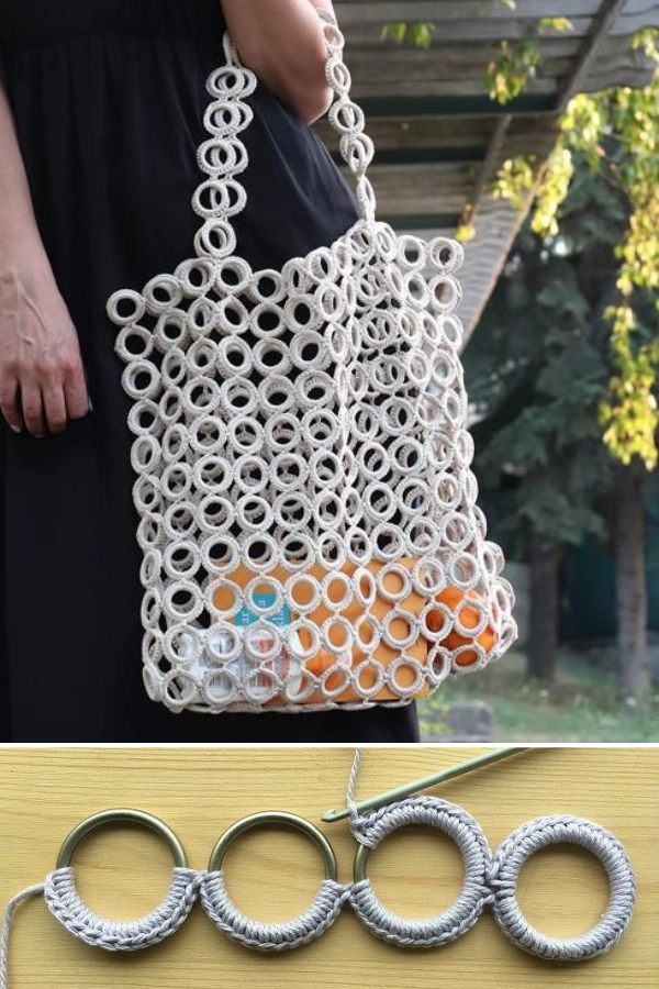 Bolsas de Crochê com Argolas: 27 Modelos Lindos, Modernos e Cheios de Estilo