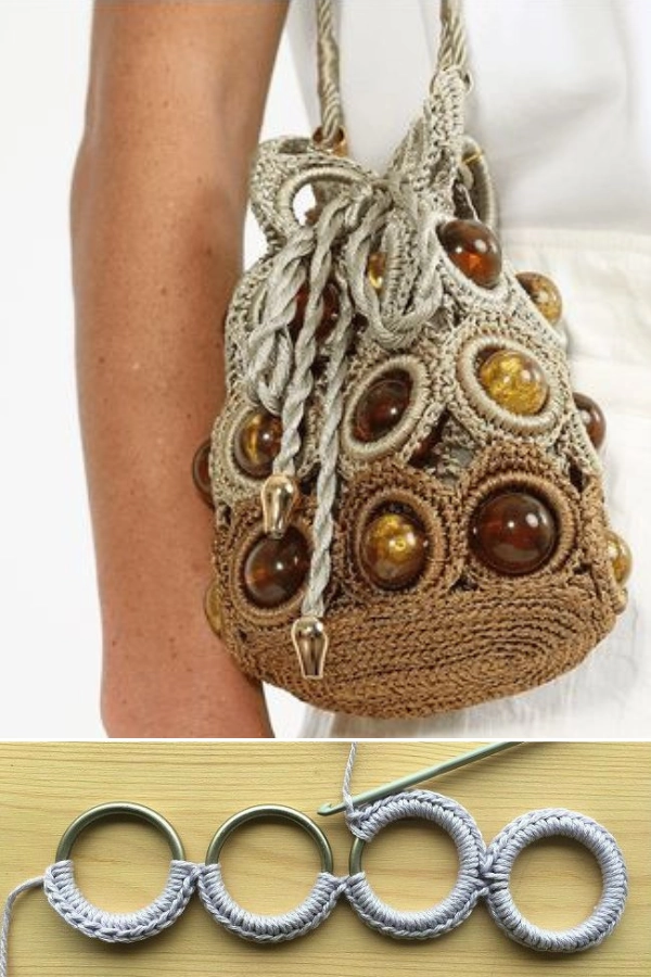 Bolsas de Crochê com Argolas: 27 Modelos Lindos, Modernos e Cheios de Estilo