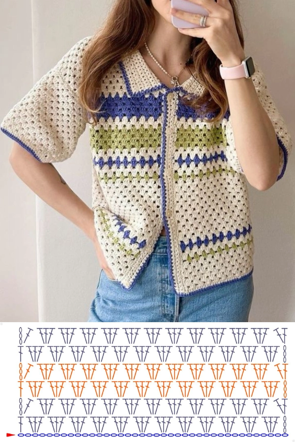 Blusas Estilo Camisa de Crochê que Encantam