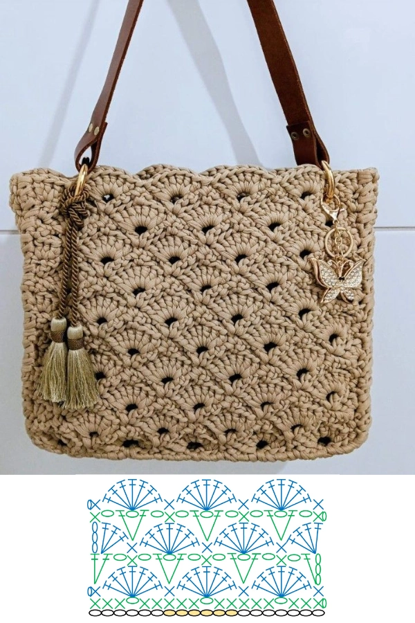 🧶Bolsa Saco de Crochê: Inspirações com Pontos Diferentes e Gráficos