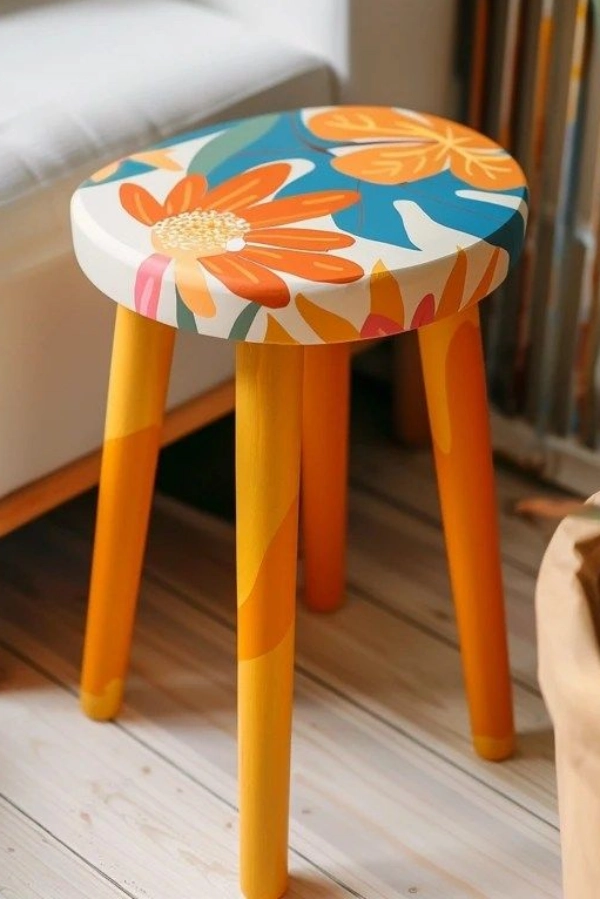 Transforme Banquinhos Simples em Peças Decorativas Lindas e Úteis