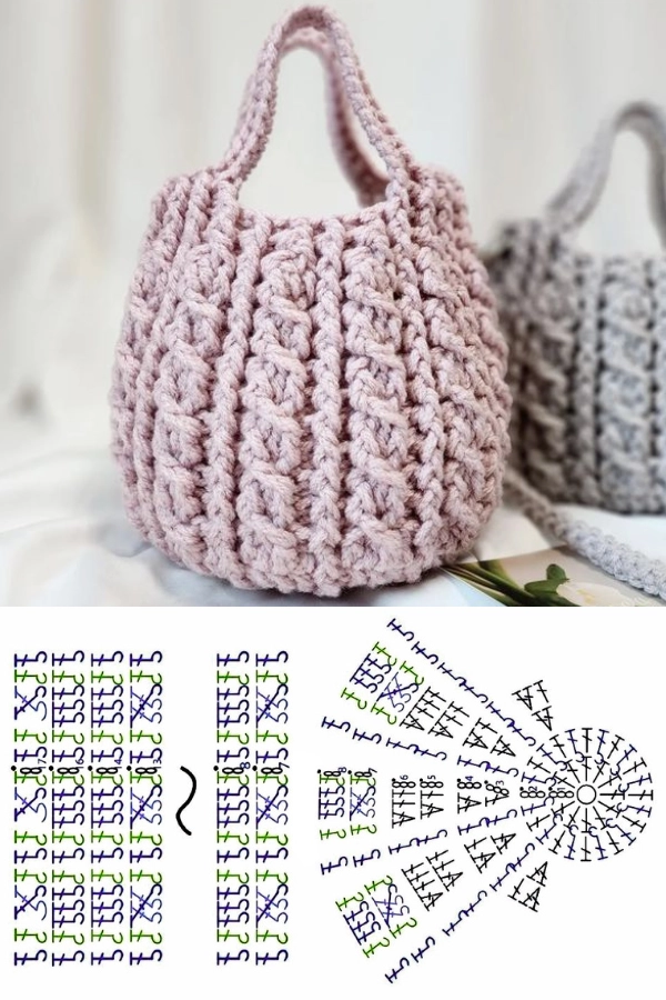 Bolsa Saco de Crochê: Ideias com Gráficos e Pontos Atuais que Valorizam a Peça
