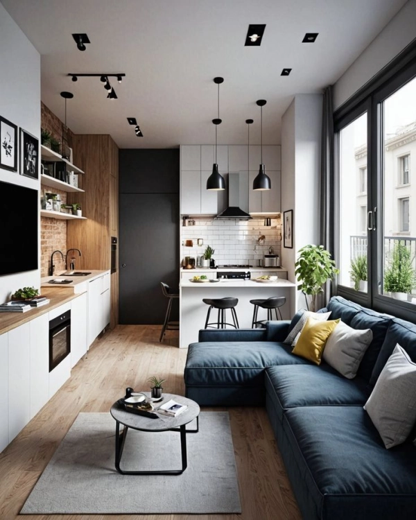 🌟Sala e Cozinha Integradas: Tendências para Apartamentos Compactos Modernos