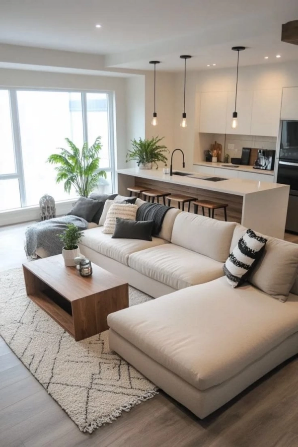 🌟Sala e Cozinha Integradas: Tendências para Apartamentos Compactos Modernos
