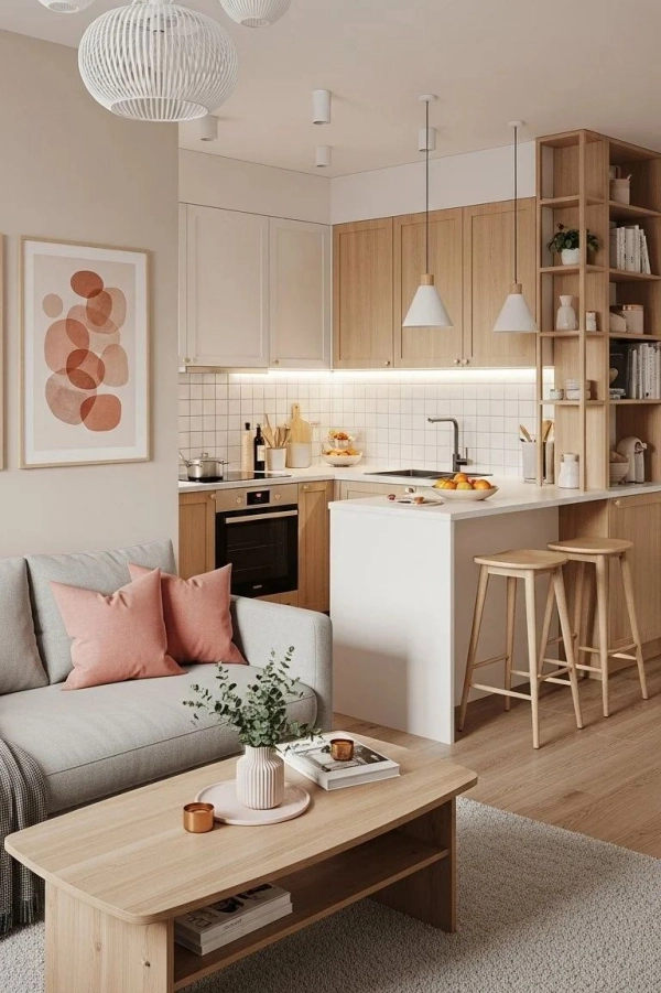 🌟Sala e Cozinha Integradas: Tendências para Apartamentos Compactos Modernos