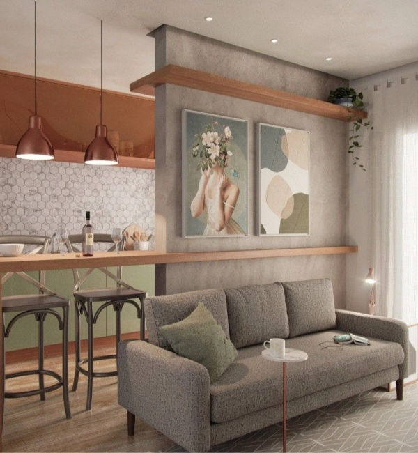 🌟Sala e Cozinha Integradas: Tendências para Apartamentos Compactos Modernos